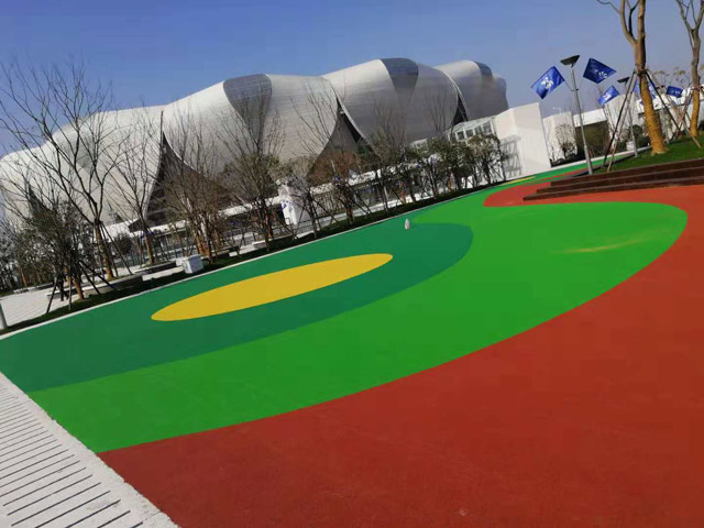 Hangzhou Olympic Sports Center ground is installed with EPDM rubber particles